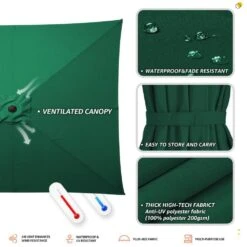 8.5 Ft. X 8.5 Ft. Steel Anti-UV Polyester Fabric Market Tilt Patio Umbrella In Green 12 8.5 Ft. X 8.5 Ft. Steel Anti-UV Polyester Fabric Market Tilt Patio Umbrella In Green -Jearey market umbrellas 8 5fxs green a0 1000