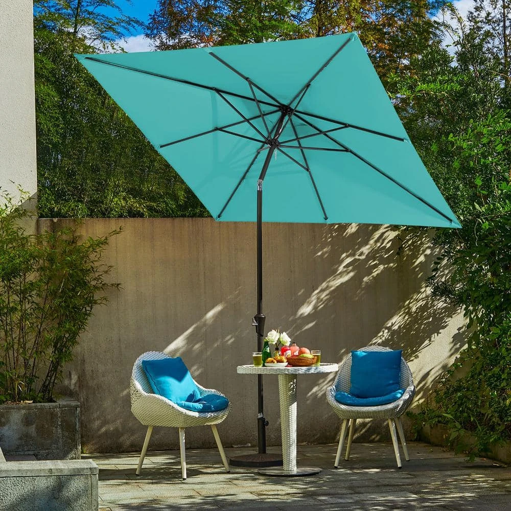8.5 Ft. X 8.5 Ft. Steel Anti-UV Polyester Fabric Market Tilt Patio Umbrella In Peacock Blue 1 8.5 Ft. X 8.5 Ft. Steel Anti-UV Polyester Fabric Market Tilt Patio Umbrella In Peacock Blue