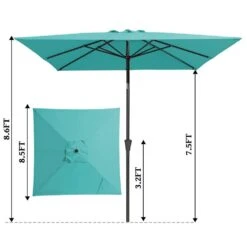 8.5 Ft. X 8.5 Ft. Steel Anti-UV Polyester Fabric Market Tilt Patio Umbrella In Peacock Blue 15 8.5 Ft. X 8.5 Ft. Steel Anti-UV Polyester Fabric Market Tilt Patio Umbrella In Peacock Blue -Jearey market umbrellas 8 5fxs pblue 77 1000