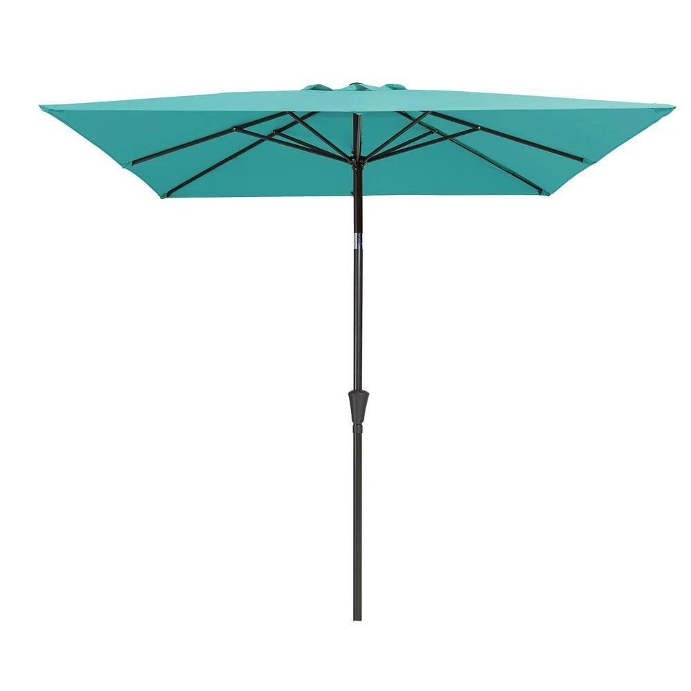 8.5 Ft. X 8.5 Ft. Steel Anti-UV Polyester Fabric Market Tilt Patio Umbrella In Peacock Blue 2 8.5 Ft. X 8.5 Ft. Steel Anti-UV Polyester Fabric Market Tilt Patio Umbrella In Peacock Blue - Image 2