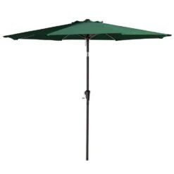 9FT Green Steel Pole Market Umbrella Crank And Tilt Outdoor Patio Umbrella -Jearey market umbrellas 9ft green c3 1000