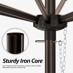 9FT Navy Steel Pole Market Umbrella Crank And Tilt Outdoor Patio Umbrella 9 9FT Navy Steel Pole Market Umbrella Crank And Tilt Outdoor Patio Umbrella -Jearey market umbrellas 9ft navy 1d 1000