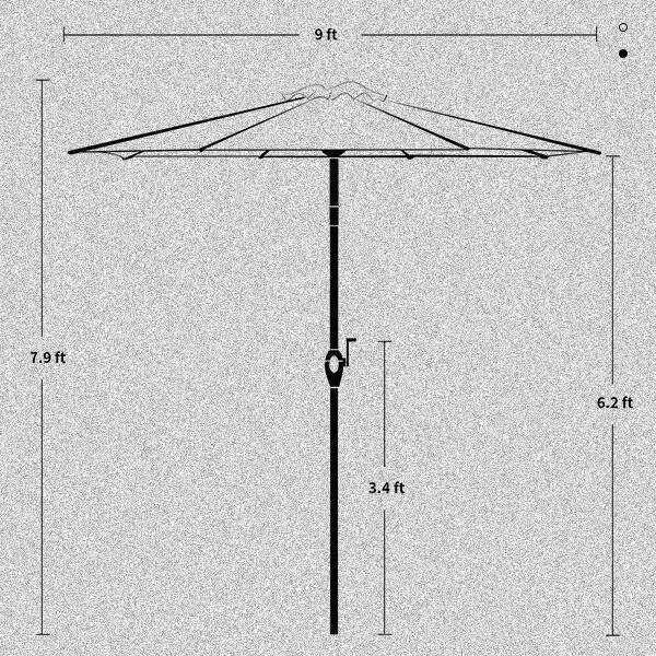 9FT Navy Steel Pole Market Umbrella Crank And Tilt Outdoor Patio Umbrella 5 9FT Navy Steel Pole Market Umbrella Crank And Tilt Outdoor Patio Umbrella - Image 5
