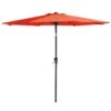 9 Ft. Steel Pole Market Umbrella Crank And Tilt Outdoor Patio Umbrella In Orange