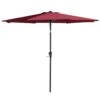 9 Ft. Steel Pole Market Umbrella Crank And Tilt Outdoor Patio Umbrella In Red