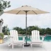 7.5ft Steel Outdoor Patio Market Umbrella With Tilt Crank In Beige