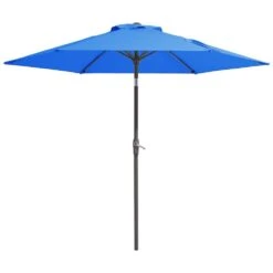 7.5 Ft. Steel Outdoor Market Patio Umbrella With Tilt Crank In Blue -Jearey market umbrellas cx7 5ft black 40 1000