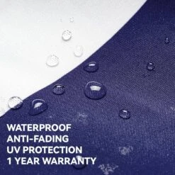 7.5ft Steel Outdoor Patio Market Umbrella With Tilt Crank In Blue And White Stripes -Jearey market umbrellas cx7 5ft bltw 4f 1000