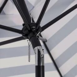 7.5ft Steel Outdoor Patio Market Umbrella With Tilt Crank In Blue And White Stripes -Jearey market umbrellas cx7 5ft bltw 77 1000