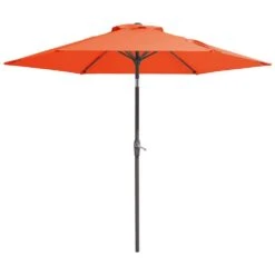 7.5 Ft. Steel Outdoor Patio Market Umbrella With Tilt Crank In Pumpkin -Jearey market umbrellas cx7 5ft brown 40 1000