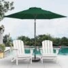 7.5ft Steel Outdoor Patio Market Umbrella With Tilt Crank In Green