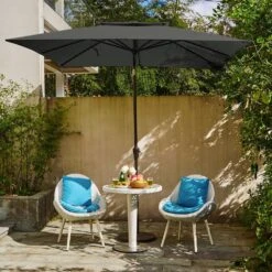 8.5 Ft. X 8.5 Ft. Square Market Patio Umbrella Outdoor Umbrellas With Push Button Tilt And Crank Lift In Gray (2-Tiers) 13 8.5 Ft. X 8.5 Ft. Square Market Patio Umbrella Outdoor Umbrellas With Push Button Tilt And Crank Lift In Gray (2-Tiers) -Jearey market umbrellas fxzz8 5 gray 31 1000