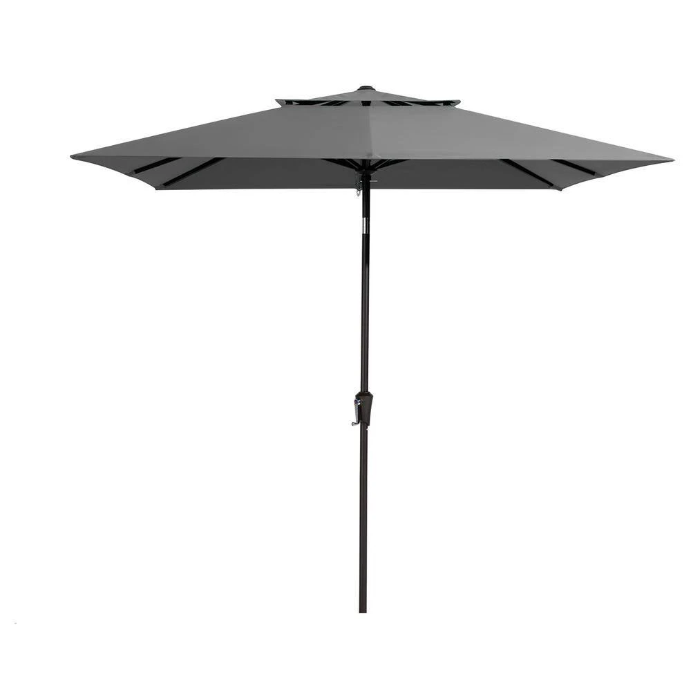 8.5 Ft. X 8.5 Ft. Square Market Patio Umbrella Outdoor Umbrellas With Push Button Tilt And Crank Lift In Gray (2-Tiers) 1 8.5 Ft. X 8.5 Ft. Square Market Patio Umbrella Outdoor Umbrellas With Push Button Tilt And Crank Lift In Gray (2-Tiers)