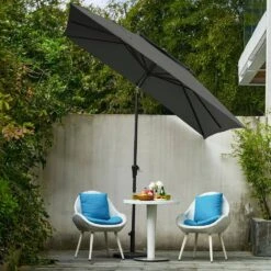 8.5 Ft. X 8.5 Ft. Square Market Patio Umbrella Outdoor Umbrellas With Push Button Tilt And Crank Lift In Gray (2-Tiers) 12 8.5 Ft. X 8.5 Ft. Square Market Patio Umbrella Outdoor Umbrellas With Push Button Tilt And Crank Lift In Gray (2-Tiers) -Jearey market umbrellas fxzz8 5 gray d4 1000