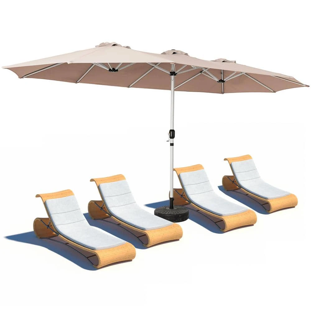 181 In. X 102 In. Dodecagon Double-Sided Patio Market Umbrella In Beige 1 181 In. X 102 In. Dodecagon Double-Sided Patio Market Umbrella In Beige