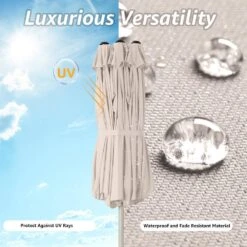 181 In. X 102 In. Dodecagon Double-Sided Patio Market Umbrella In Beige 12 181 In. X 102 In. Dodecagon Double-Sided Patio Market Umbrella In Beige -Jearey market umbrellas stzzs beige 66 1000