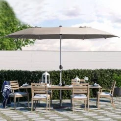 181 In. X 102 In. Dodecagon Double-Sided Patio Market Umbrella In Beige 14 181 In. X 102 In. Dodecagon Double-Sided Patio Market Umbrella In Beige -Jearey market umbrellas stzzs beige c3 1000