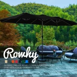 181 In. X 102 In. Dodecagon Double-Sided Market Patio Umbrella In Black 12 181 In. X 102 In. Dodecagon Double-Sided Market Patio Umbrella In Black -Jearey market umbrellas stzzs black c3 1000