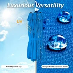 181 In. X 102 In. Dodecagon Double-Sided Patio Market Umbrella In Blue -Jearey market umbrellas stzzs blue 66 1000