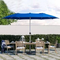 181 In. X 102 In. Dodecagon Double-Sided Patio Market Umbrella In Blue -Jearey market umbrellas stzzs blue c3 1000