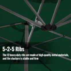 181 In. X 102 In. Dodecagon Double-Sided Market Patio Umbrella In Dark Green -Jearey market umbrellas stzzs dg 1d 1000