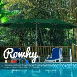 181 In. X 102 In. Dodecagon Double-Sided Market Patio Umbrella In Dark Green -Jearey market umbrellas stzzs dg 31 1000