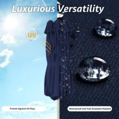 181 In. X 102 In. Dodecagon Double-Sided Patio Market Umbrella In Navy -Jearey market umbrellas stzzs navy 66 1000