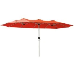 181 In. X 102 In. Dodecagon Double-Sided Market Patio Umbrella In Orange