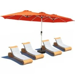 181 In. X 102 In. Dodecagon Double-Sided Market Patio Umbrella In Orange -Jearey market umbrellas stzzs orange c3 1000