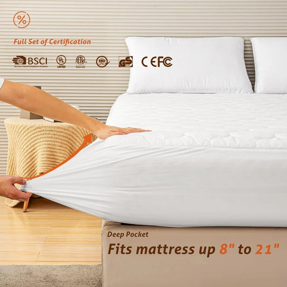 Queen Heated Electric Mattress Pad Polyester Mattress Pad With Dual Controlle 5 Queen Heated Electric Mattress Pad Polyester Mattress Pad With Dual Controlle - Image 5