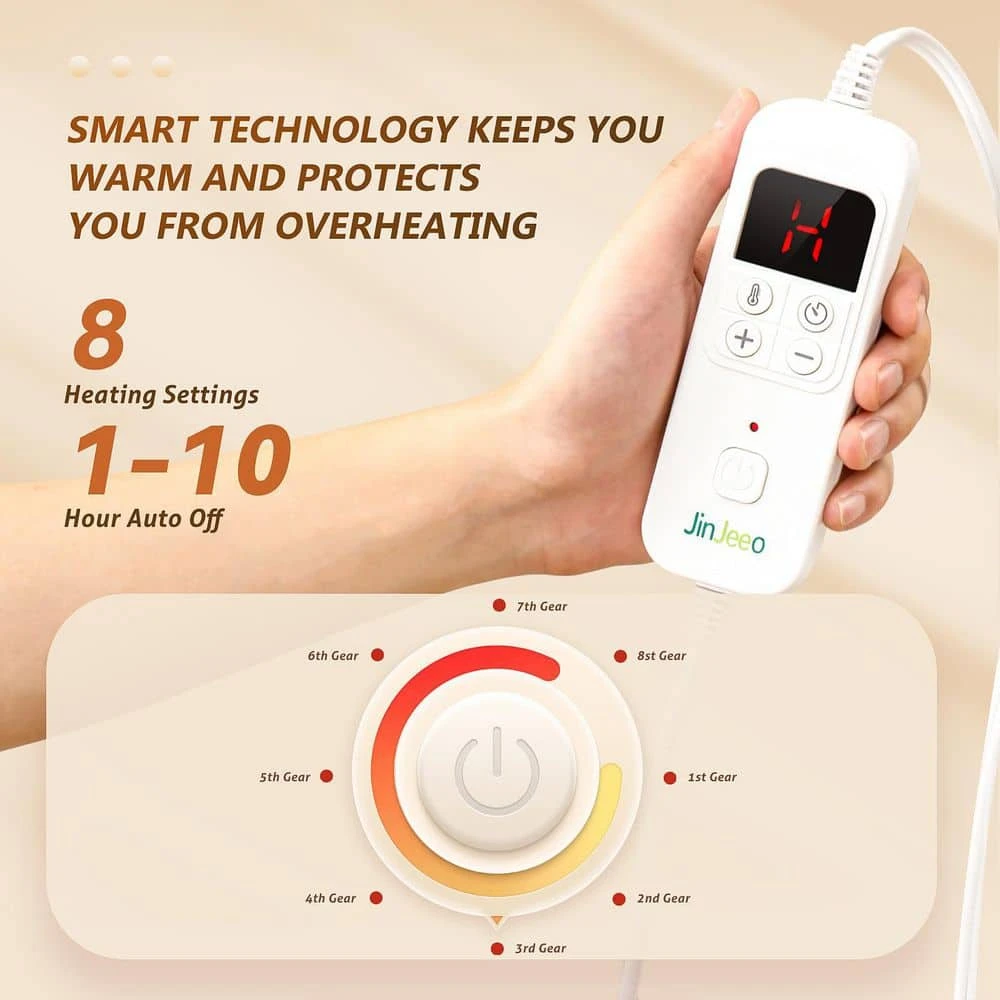 Queen Heated Electric Mattress Pad Polyester Mattress Pad With Dual Controlle 3 Queen Heated Electric Mattress Pad Polyester Mattress Pad With Dual Controlle - Image 3