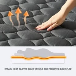 Grey California King Electric Heated Pad -Jearey mattress pads ty jrcl gray ck 1f 1000