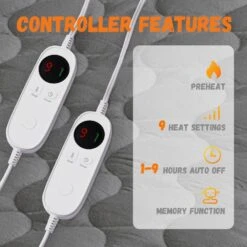 Grey California King Electric Heated Pad -Jearey mattress pads ty jrcl gray ck 4f 1000