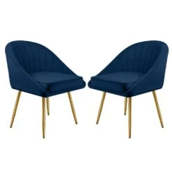 Biscuit Navy Upholstered Outdoor Dining Chair With Tufted Back (Set Of 2) 7 Biscuit Navy Upholstered Outdoor Dining Chair With Tufted Back (Set Of 2) -Jearey navy jearey dining chairs e011 02sc ny 66 1000