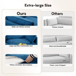 147 In. W 6-Piece Modern Fabric Sectional Sofa With Ottoman In Navy -Jearey navy jearey sectional sofas e46sf 4 ny 76 1000