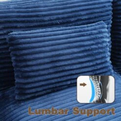 154 In. Corduroy Modular Rectangular Shaped Navy 4-Seat Sectional Sofa For Living Room And Spacious Space -Jearey navy jearey sectional sofas lydtr 4 navy 44 1000