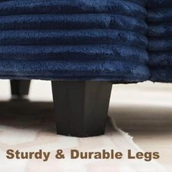 154 In. Corduroy Modular Rectangular Shaped Navy 4-Seat Sectional Sofa For Living Room And Spacious Space -Jearey navy jearey sectional sofas lydtr 4 navy 76 1000