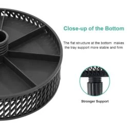 Resin Round Market Patio Umbrella Table Tray In Black 11 Resin Round Market Patio Umbrella Table Tray In Black -Jearey outdoor bar carts tpz black 1f 1000