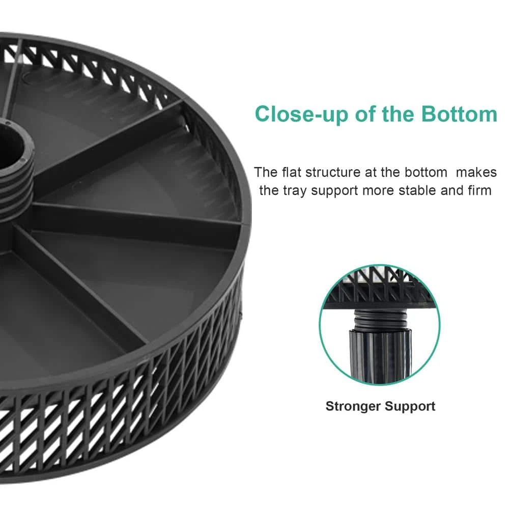 Resin Round Market Patio Umbrella Table Tray In Black 5 Resin Round Market Patio Umbrella Table Tray In Black - Image 5