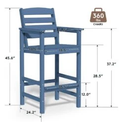 2-Piece HDPE Plastic Adirondack Outdoor Bar Stools In Navy -Jearey outdoor bar stools jygjy2jt navy 44 1000