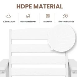 2-Piece HDPE Plastic Adirondack Outdoor Bar Stools In White -Jearey outdoor bar stools jygjy2jt white 44 1000