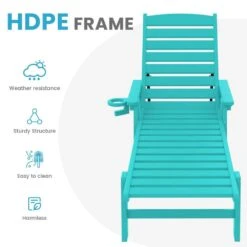HDPE Aruba Blue Adjustable Outdoor Lounge Chair (1-Pack) -Jearey outdoor lounge chairs pelc hd ab 44 1000