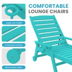 HDPE Aruba Blue Adjustable Outdoor Lounge Chair (1-Pack) -Jearey outdoor lounge chairs pelc hd ab fa 1000