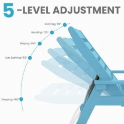HDPE Light Blue Adjustable Outdoor Lounge Chair (1-Pack) -Jearey outdoor lounge chairs pelc hd lb 4f 1000