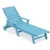 HDPE Light Blue Adjustable Outdoor Lounge Chair (1-Pack)