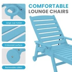 HDPE Light Blue Adjustable Outdoor Lounge Chair (1-Pack) -Jearey outdoor lounge chairs pelc hd lb fa 1000