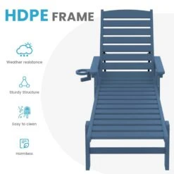 HDPE Navy Adjustable Outdoor Lounge Chair (1-Pack) -Jearey outdoor lounge chairs pelc hd na 44 1000