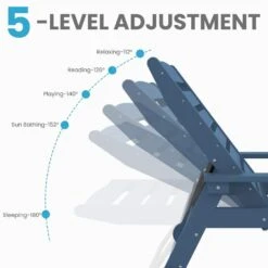 HDPE Navy Adjustable Outdoor Lounge Chair (1-Pack) -Jearey outdoor lounge chairs pelc hd na 4f 1000