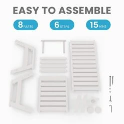 HDPE White Adjustable Outdoor Lounge Chair (1-Pack) -Jearey outdoor lounge chairs pelc hd wt 1f 1000