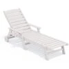HDPE White Adjustable Outdoor Lounge Chair (1-Pack)